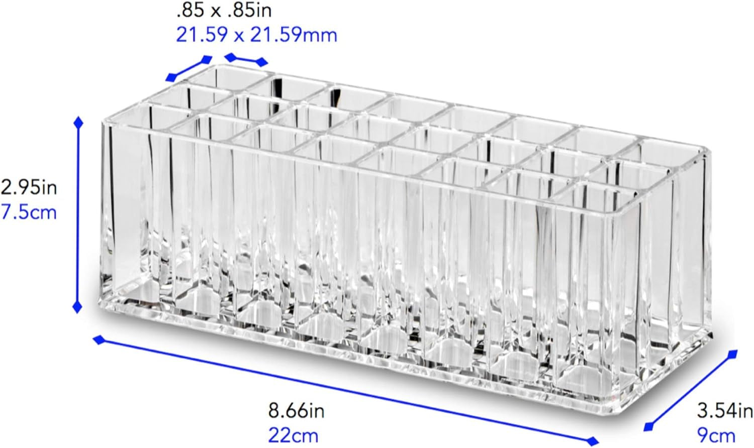 Byalegory Clear Acrylic Makeup Brush Organizer - 24 Slot Cosmetic Storage Solution