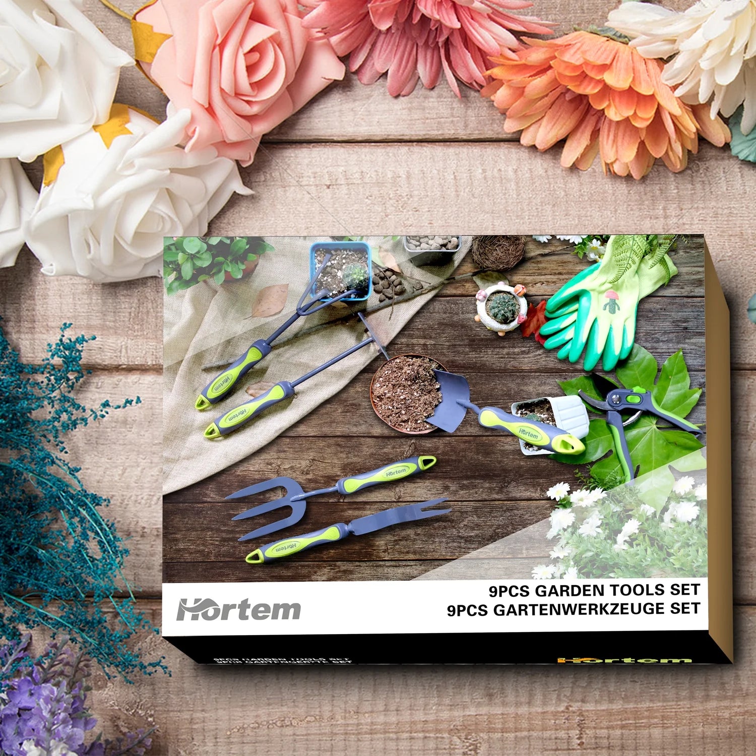 Ultimate 9-Piece Garden Tools Set with Tote Bag, Gloves, and Pruner - Perfect Gardening Gifts for Enthusiasts!