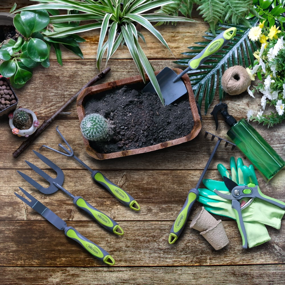 Ultimate 9-Piece Garden Tools Set with Tote Bag, Gloves, and Pruner - Perfect Gardening Gifts for Enthusiasts!