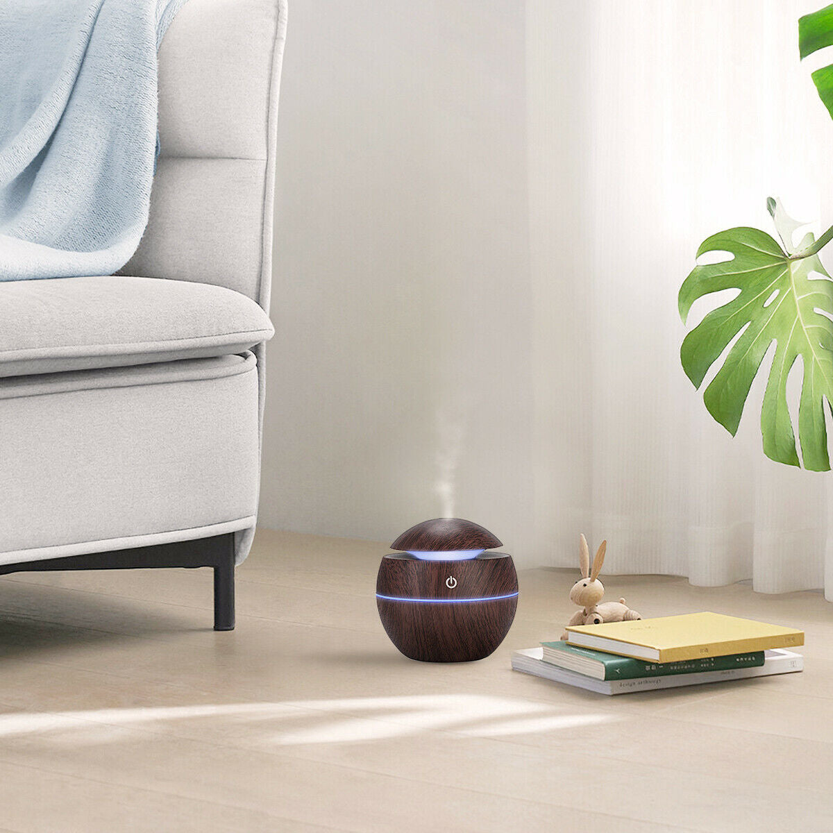 Revitalize Your Space with the USB Aroma Humidifier - Ultrasonic Essential Oil Diffuser with 7 Color LED Light