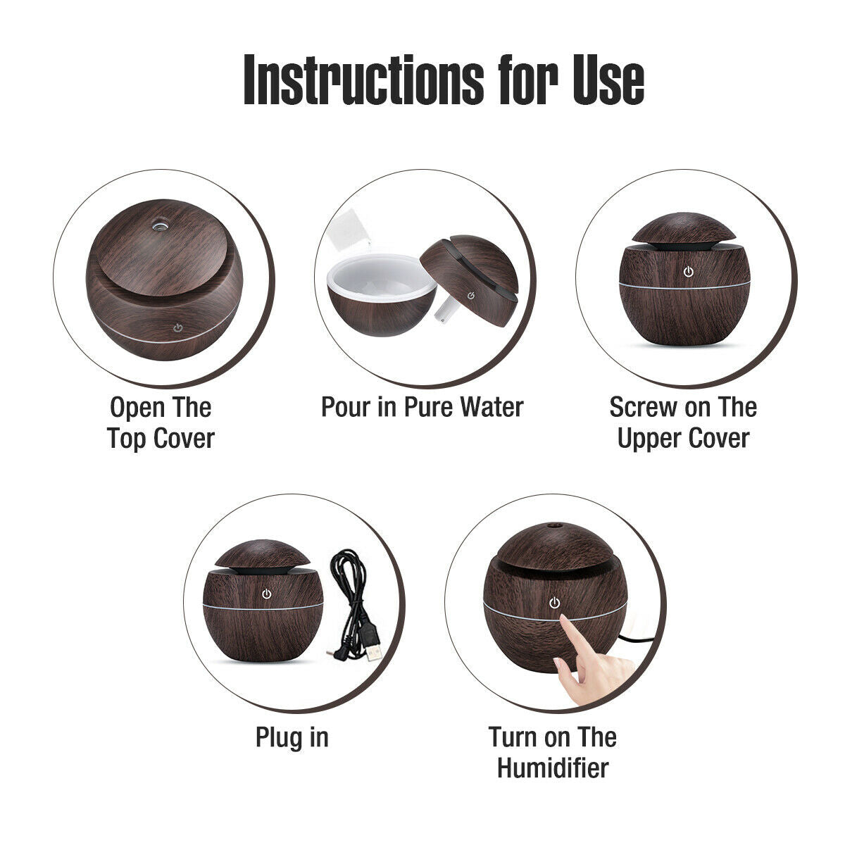 Revitalize Your Space with the USB Aroma Humidifier - Ultrasonic Essential Oil Diffuser with 7 Color LED Light