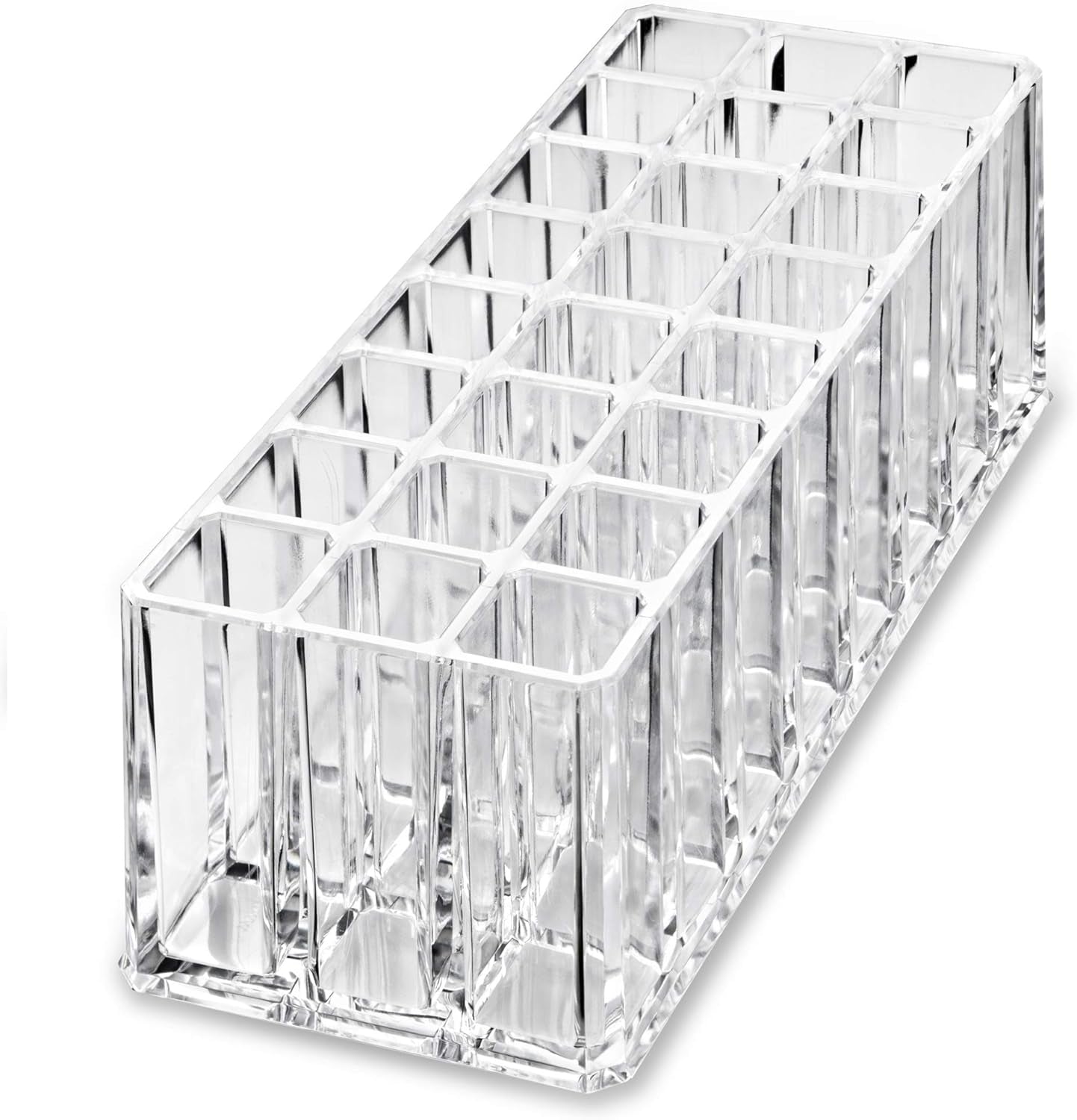 Byalegory Clear Acrylic Makeup Brush Organizer - 24 Slot Cosmetic Storage Solution