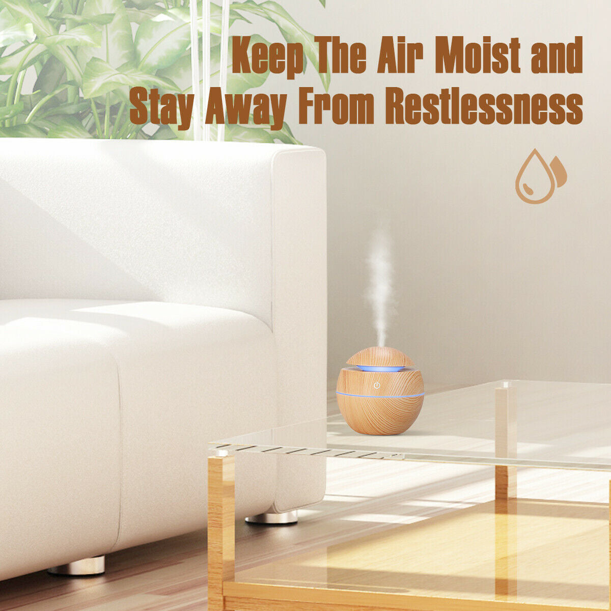 Revitalize Your Space with the USB Aroma Humidifier - Ultrasonic Essential Oil Diffuser with 7 Color LED Light