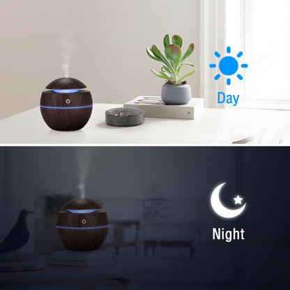 Revitalize Your Space with the USB Aroma Humidifier - Ultrasonic Essential Oil Diffuser with 7 Color LED Light
