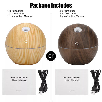 Revitalize Your Space with the USB Aroma Humidifier - Ultrasonic Essential Oil Diffuser with 7 Color LED Light